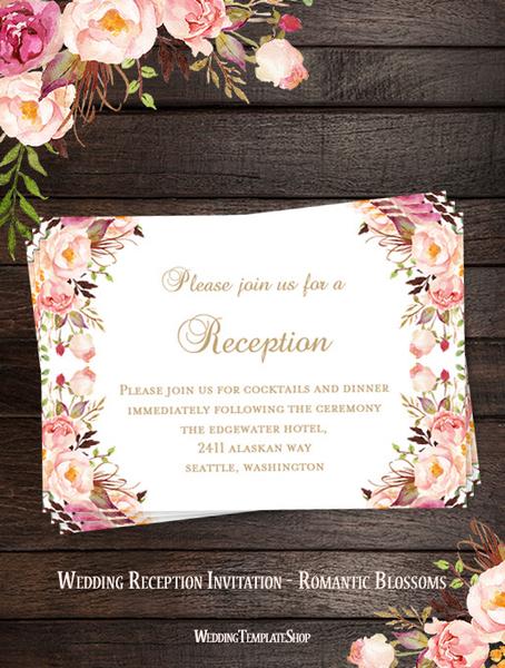 wedding reception templates for word